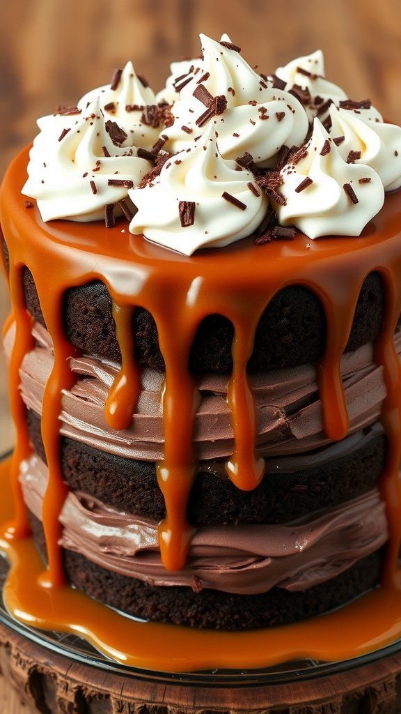 Salted Caramel Chocolate Mousse Cake