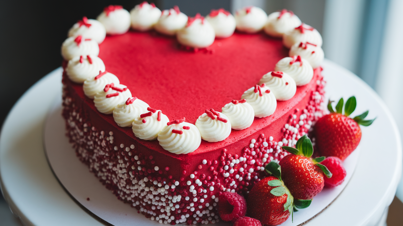 Red Velvet Heart Cake