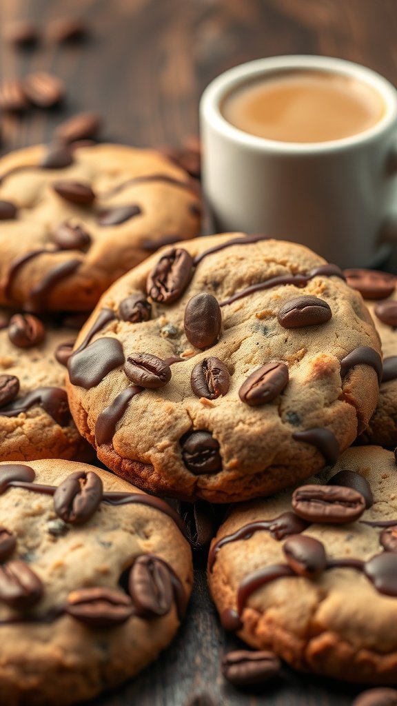 Delicious coffee infused hot chocolate cookies