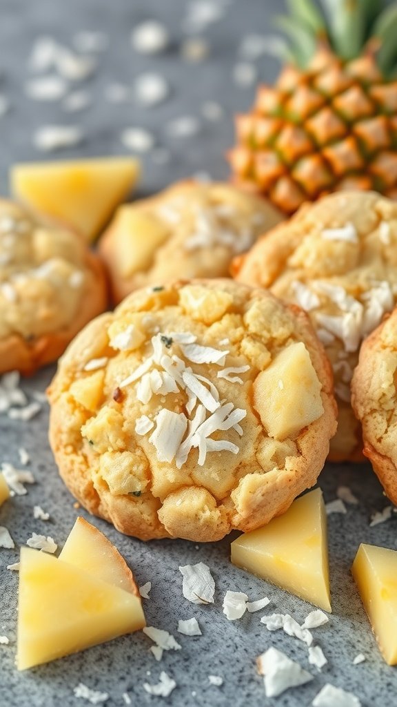 Pineapple Coconut Protein Cookies