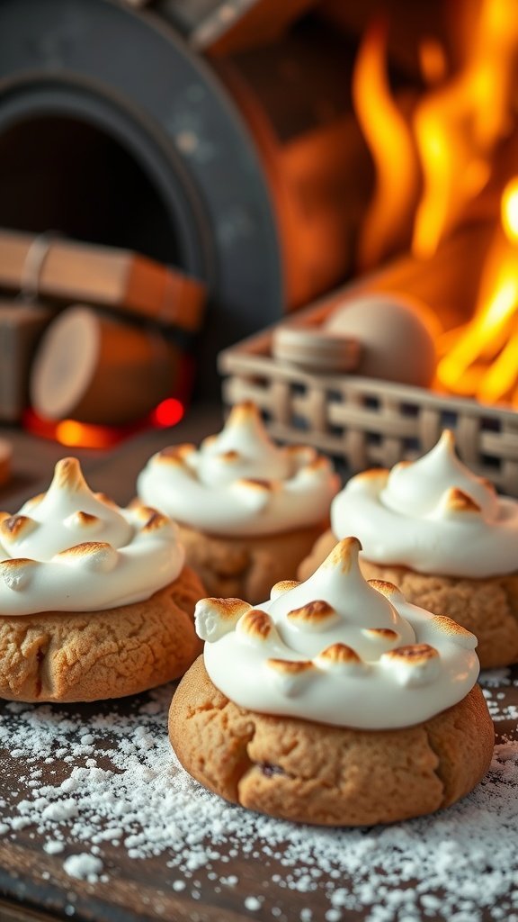 Delicious toasted marshmallow hot chocolate cookies