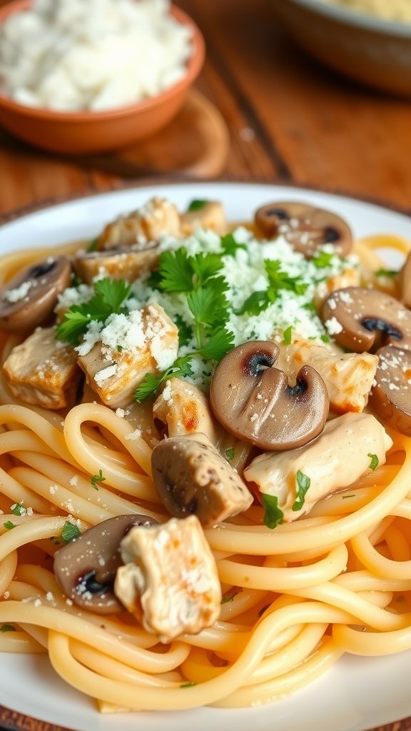 Mushroom Chicken Pasta Recipe
