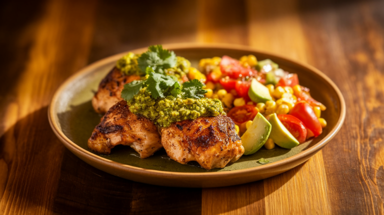 Peruvian-Style Chicken with Zesty Green Sauce