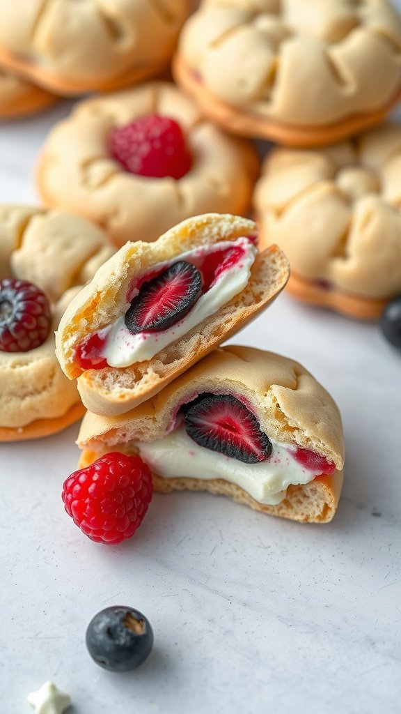 Delicious berry cream cheese filled cookies