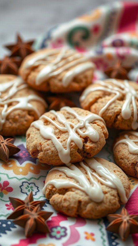 Chai spiced cookies with a sweet glaze