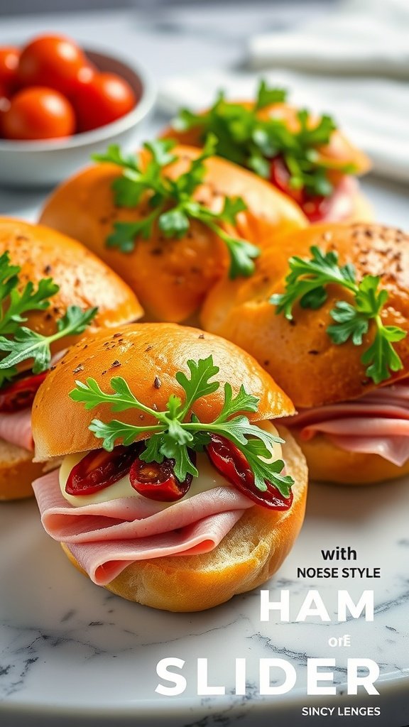 Delicious Italian ham and cheese melts with fresh herbs