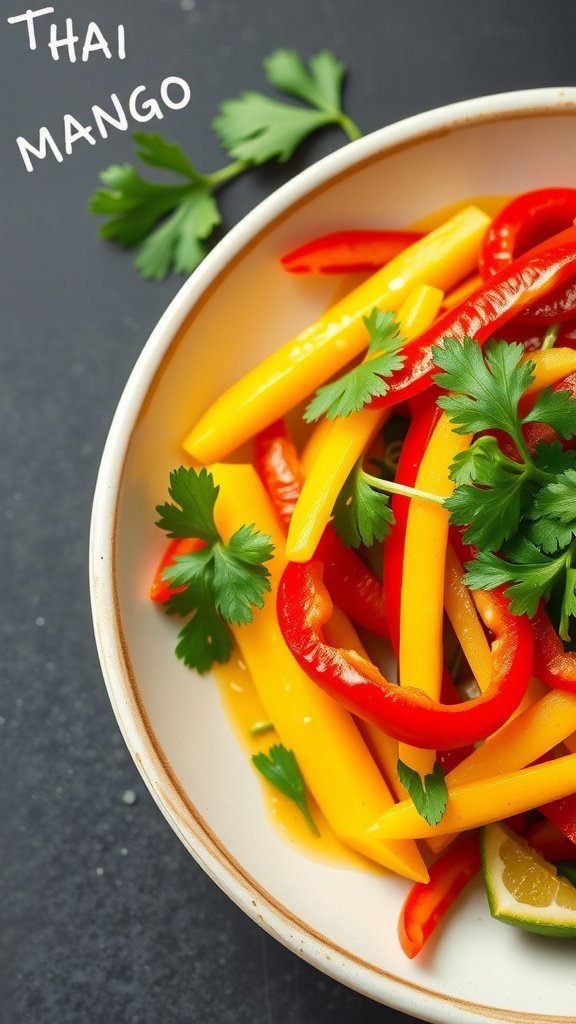 Thai Mango Salad with vibrant colors and fresh ingredients