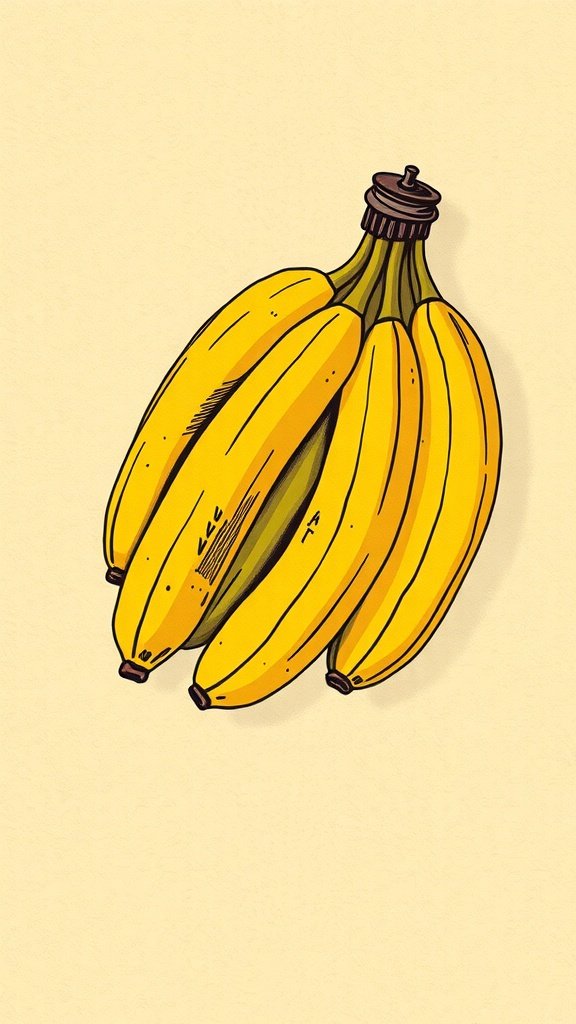 Vintage illustration of a bunch of bananas on a light background